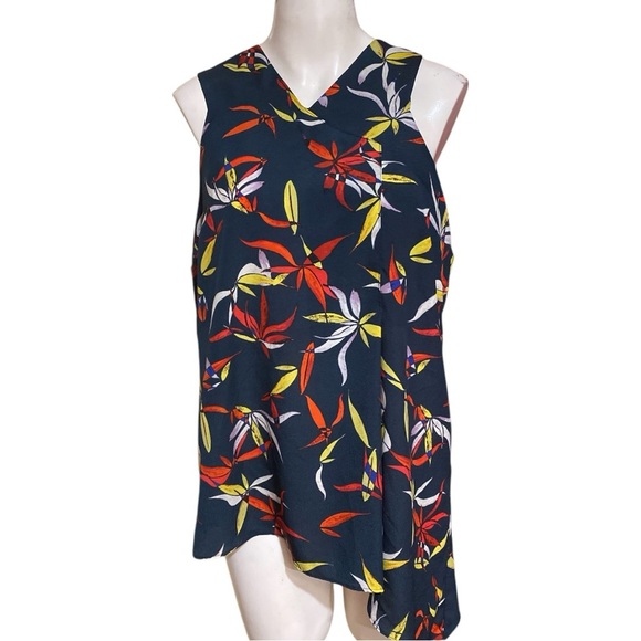 Rachel Rachel Roy Womens Asymmetrical-Hem Knit Blouse Birds of Paradise Size XL - Picture 1 of 7